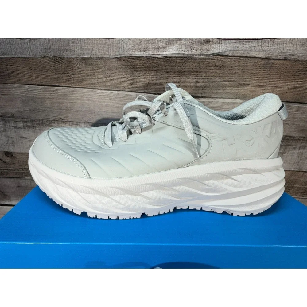 Men's‎ Bondi SR Cushioned Leather Slip Resistant Shoe Gray Size 11.5
